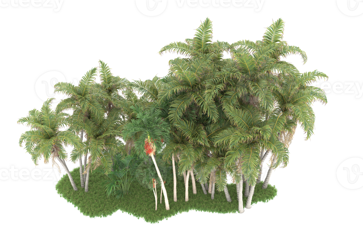 Realistic forest isolated on transparent background. 3d rendering - illustration png