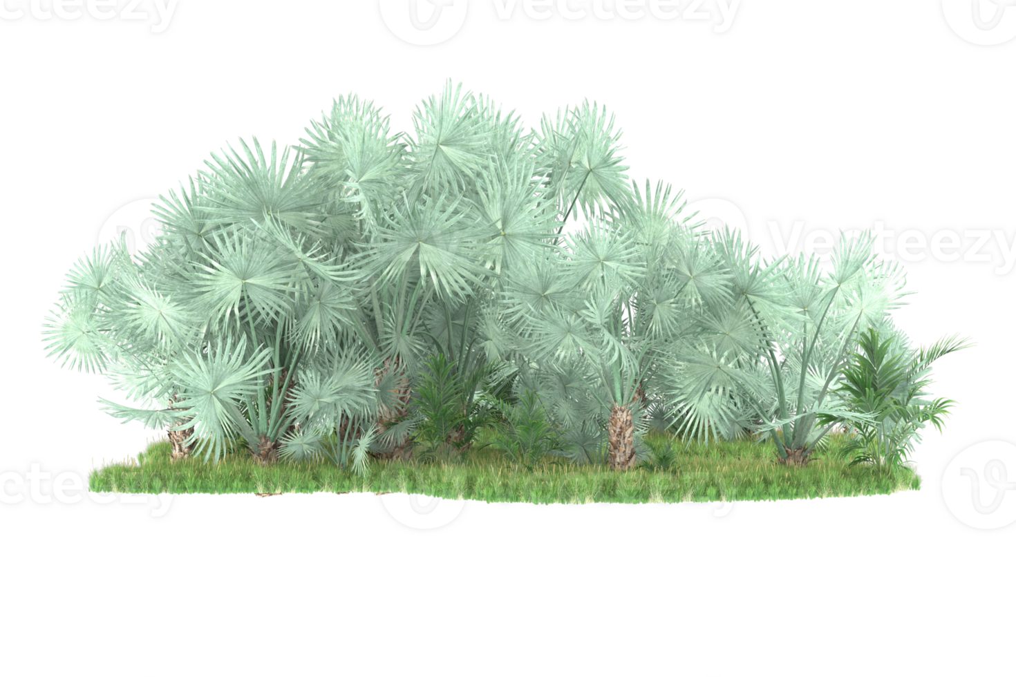 Realistic forest isolated on transparent background. 3d rendering - illustration png