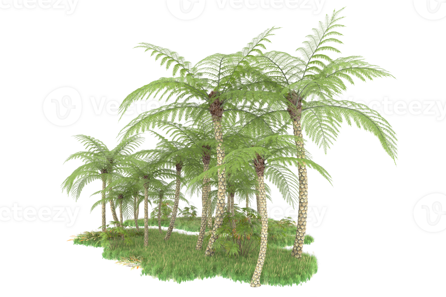 Realistic forest isolated on transparent background. 3d rendering - illustration png
