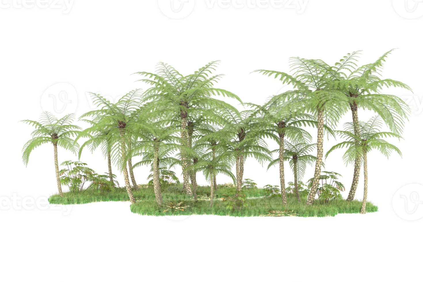 Realistic forest isolated on transparent background. 3d rendering - illustration png