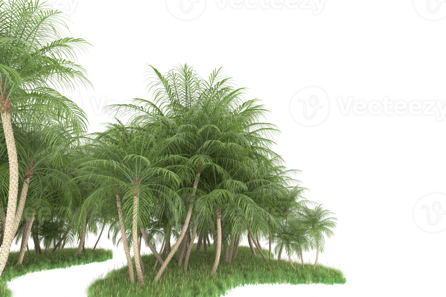 Realistic forest isolated on transparent background. 3d rendering - illustration png