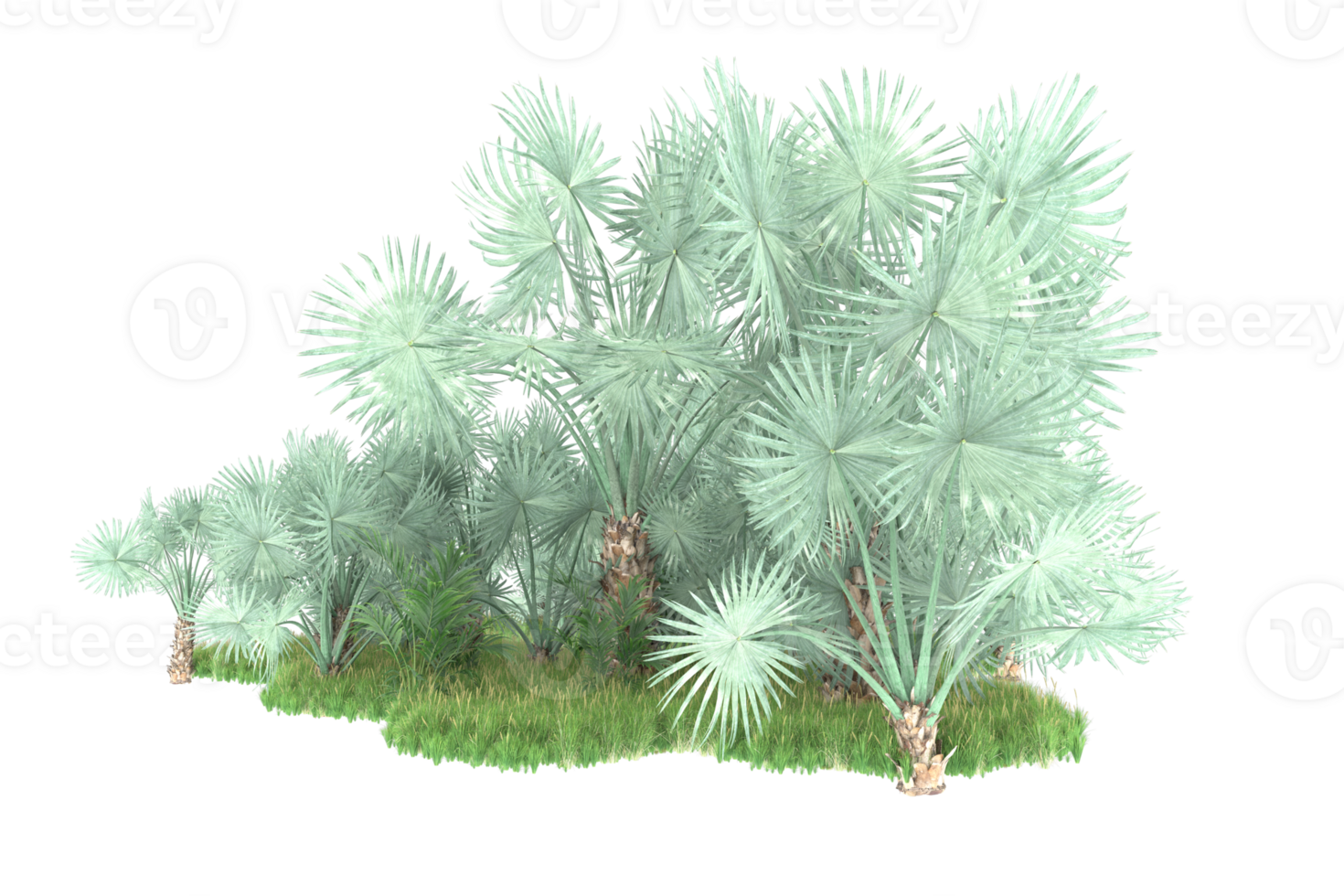 Realistic forest isolated on transparent background. 3d rendering - illustration png