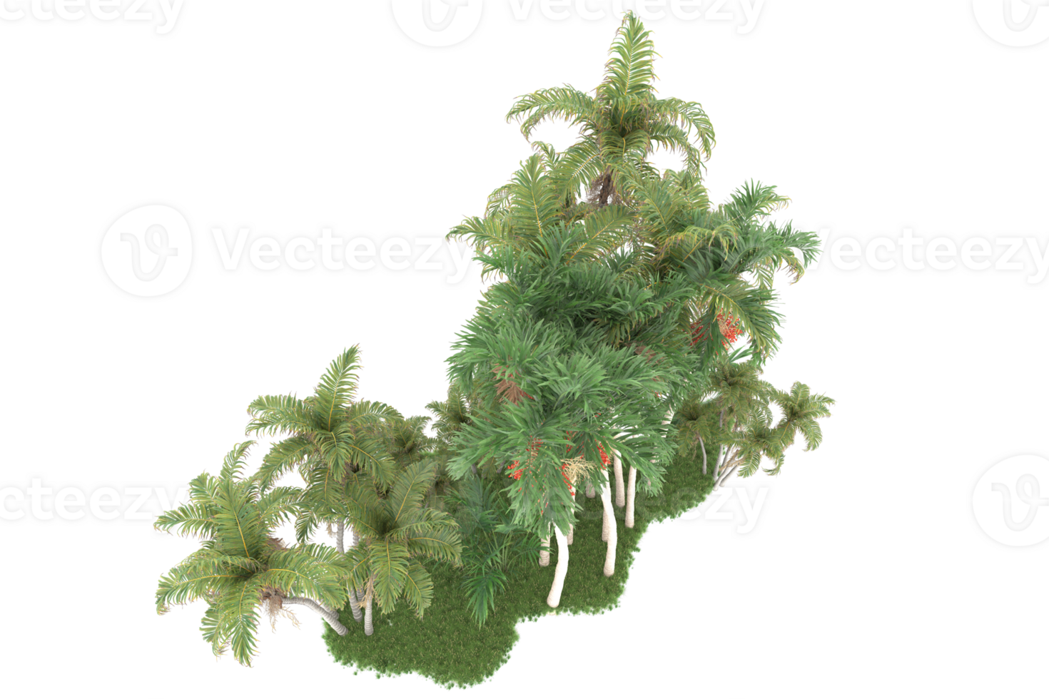 Realistic forest isolated on transparent background. 3d rendering - illustration png