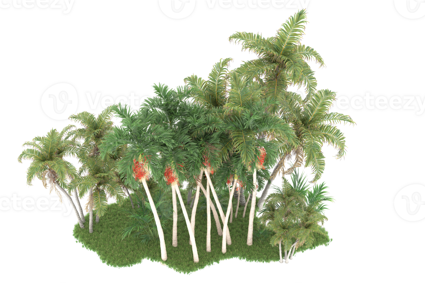 Realistic forest isolated on transparent background. 3d rendering - illustration png