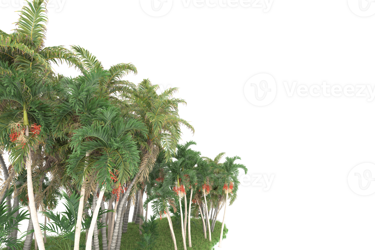 Realistic forest isolated on transparent background. 3d rendering - illustration png