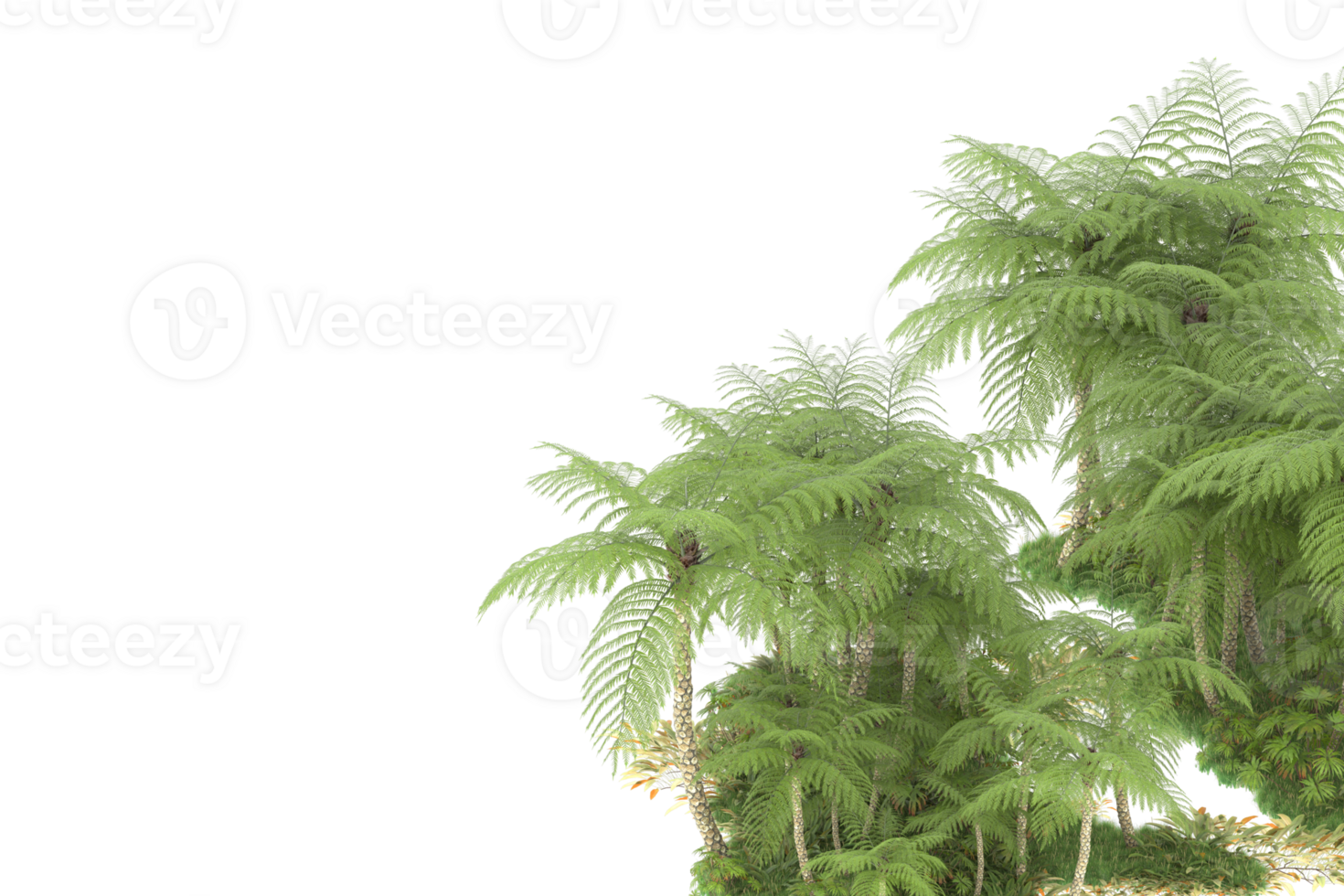 Realistic forest isolated on transparent background. 3d rendering - illustration png