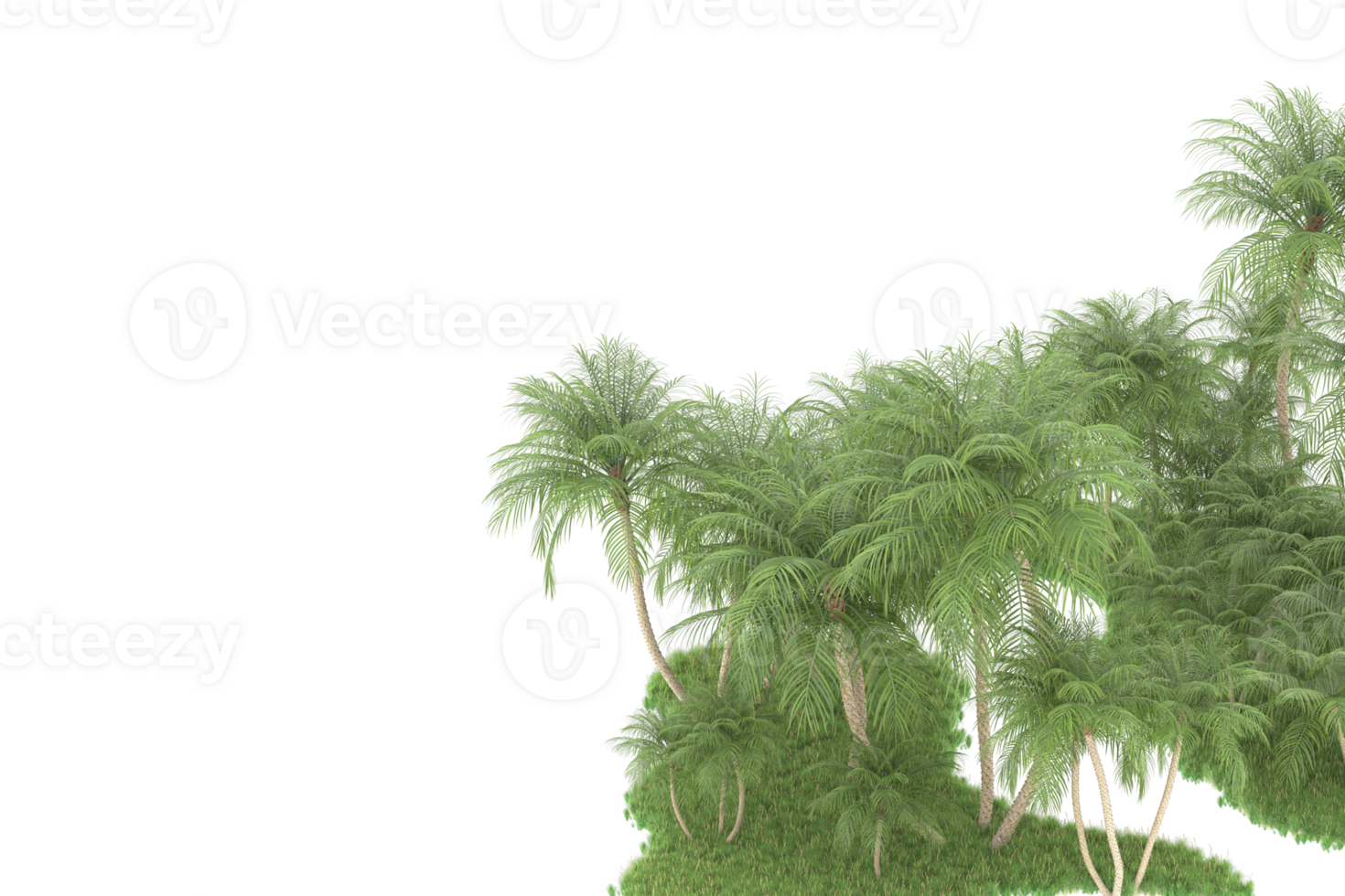 Realistic forest isolated on transparent background. 3d rendering - illustration png