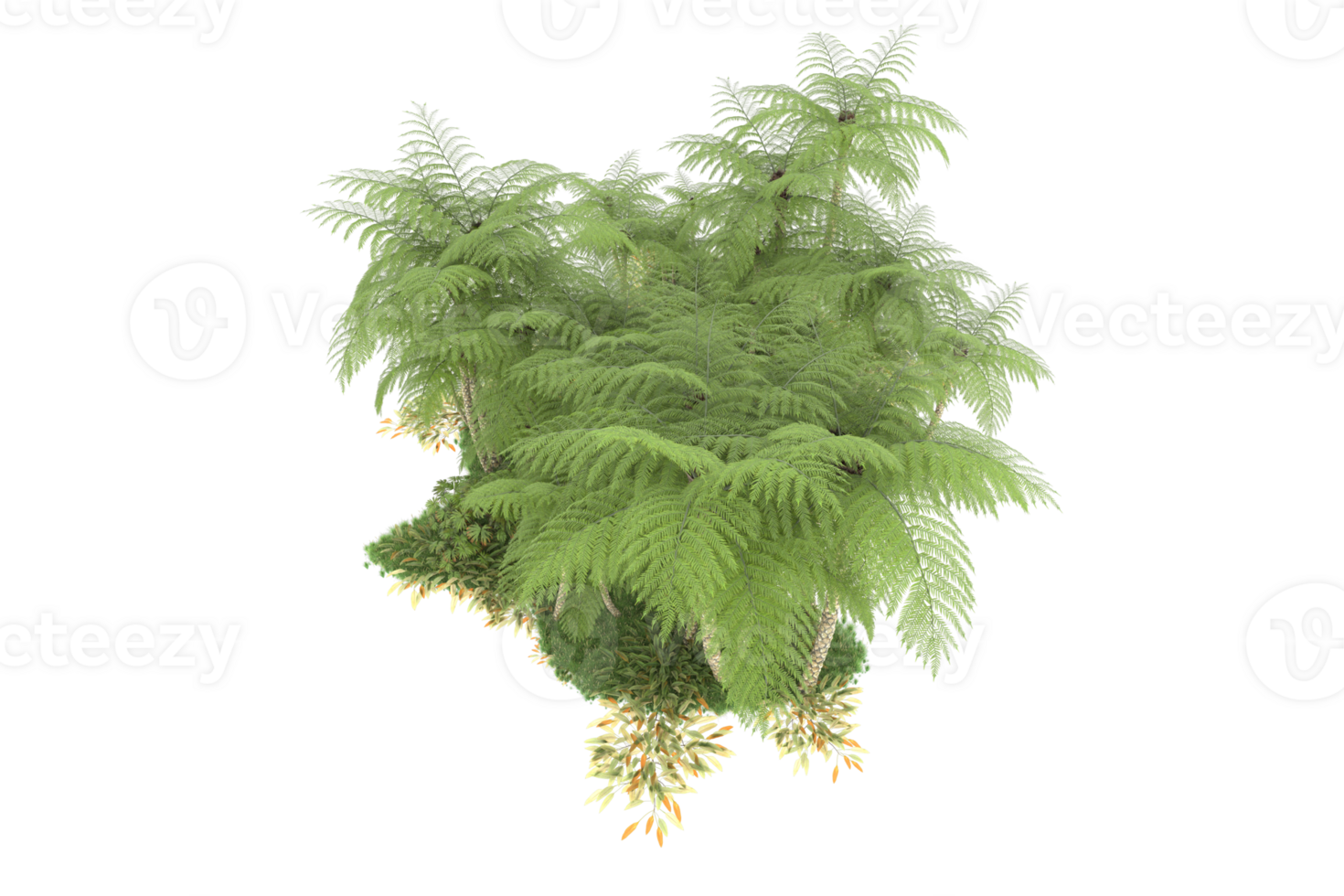 Realistic forest isolated on transparent background. 3d rendering - illustration png
