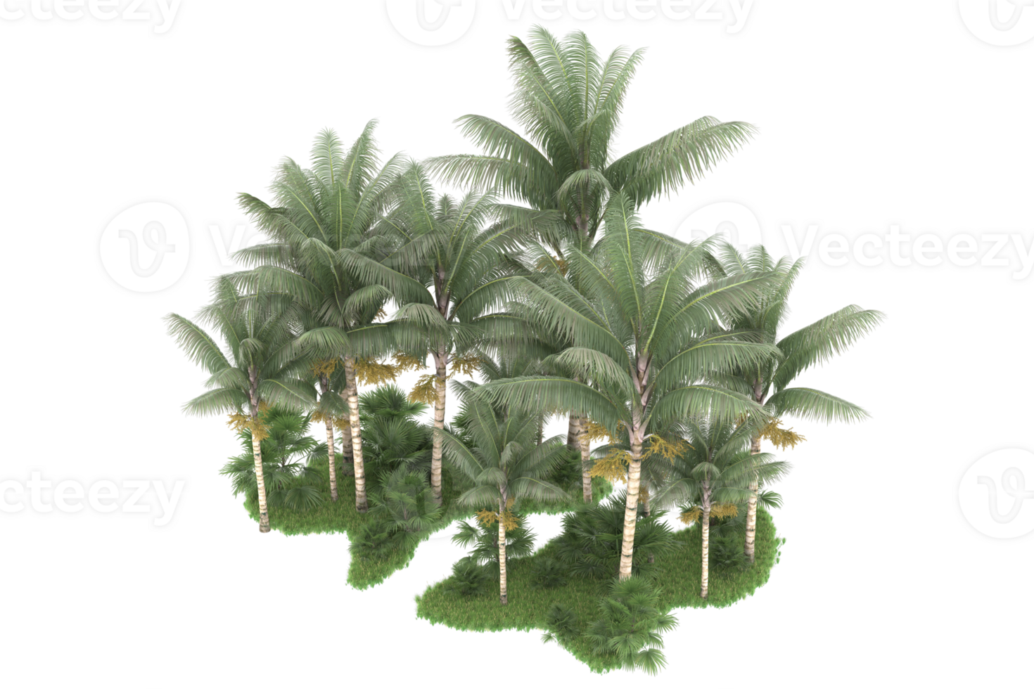 Realistic forest isolated on transparent background. 3d rendering - illustration png