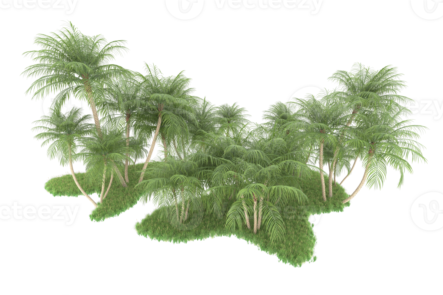 Realistic forest isolated on transparent background. 3d rendering - illustration png