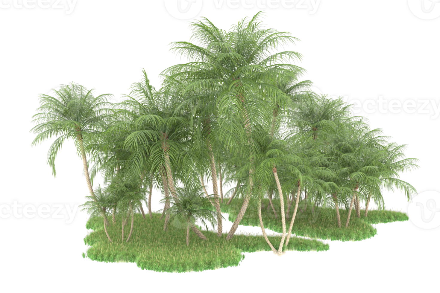 Realistic forest isolated on transparent background. 3d rendering - illustration png