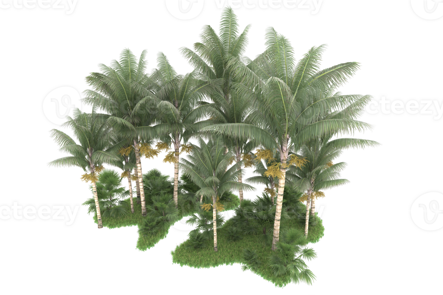 Realistic forest isolated on transparent background. 3d rendering - illustration png