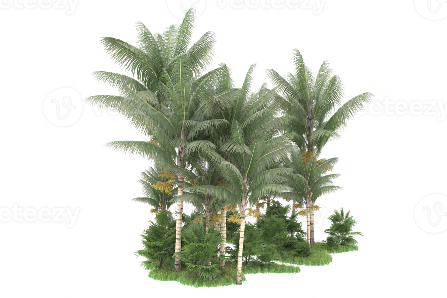 Realistic forest isolated on transparent background. 3d rendering - illustration png