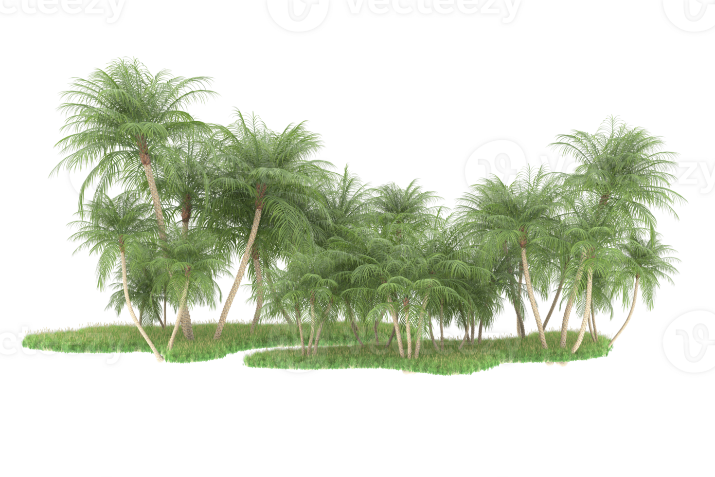 Realistic forest isolated on transparent background. 3d rendering - illustration png