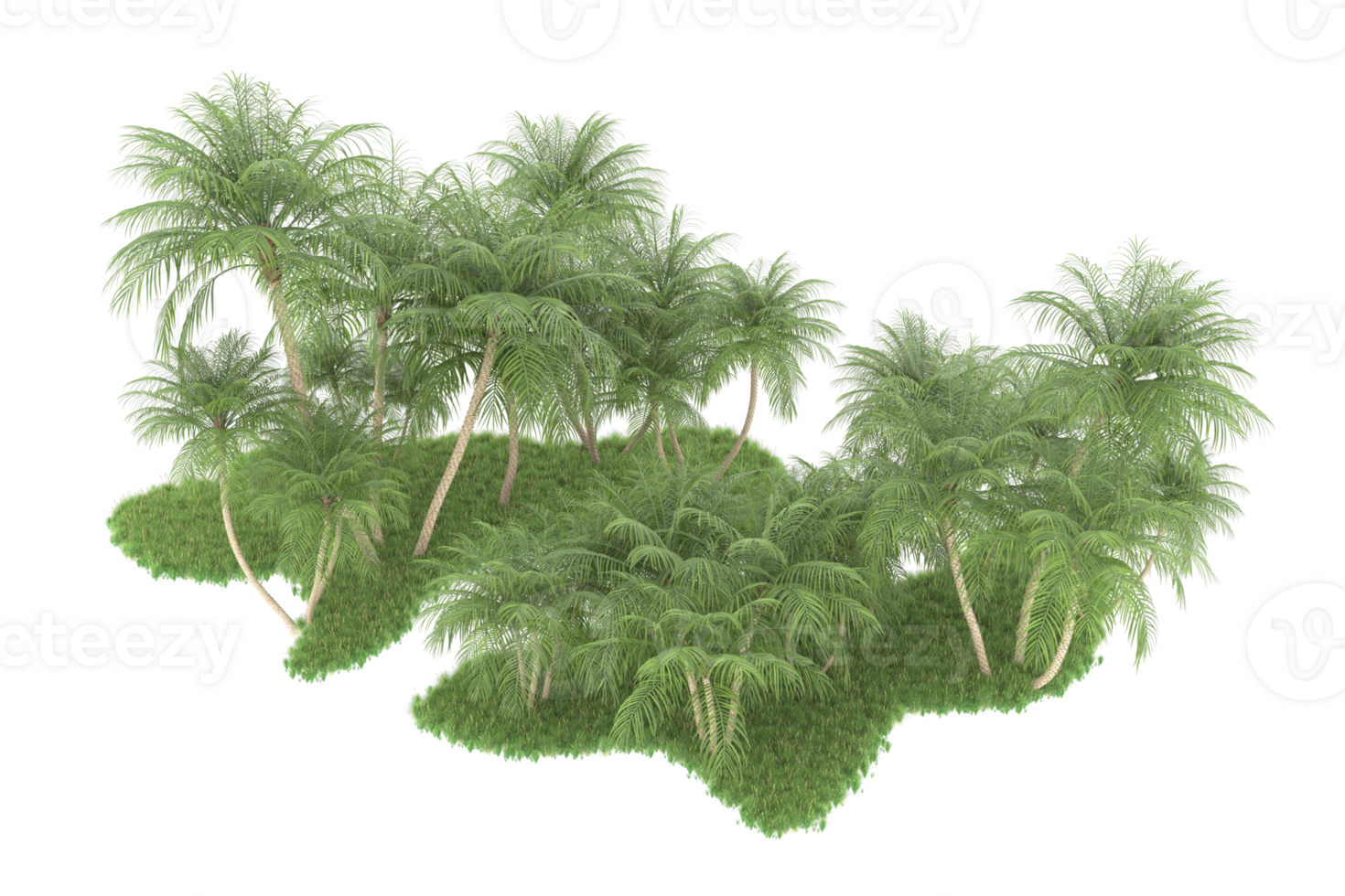 Realistic forest isolated on transparent background. 3d rendering - illustration png