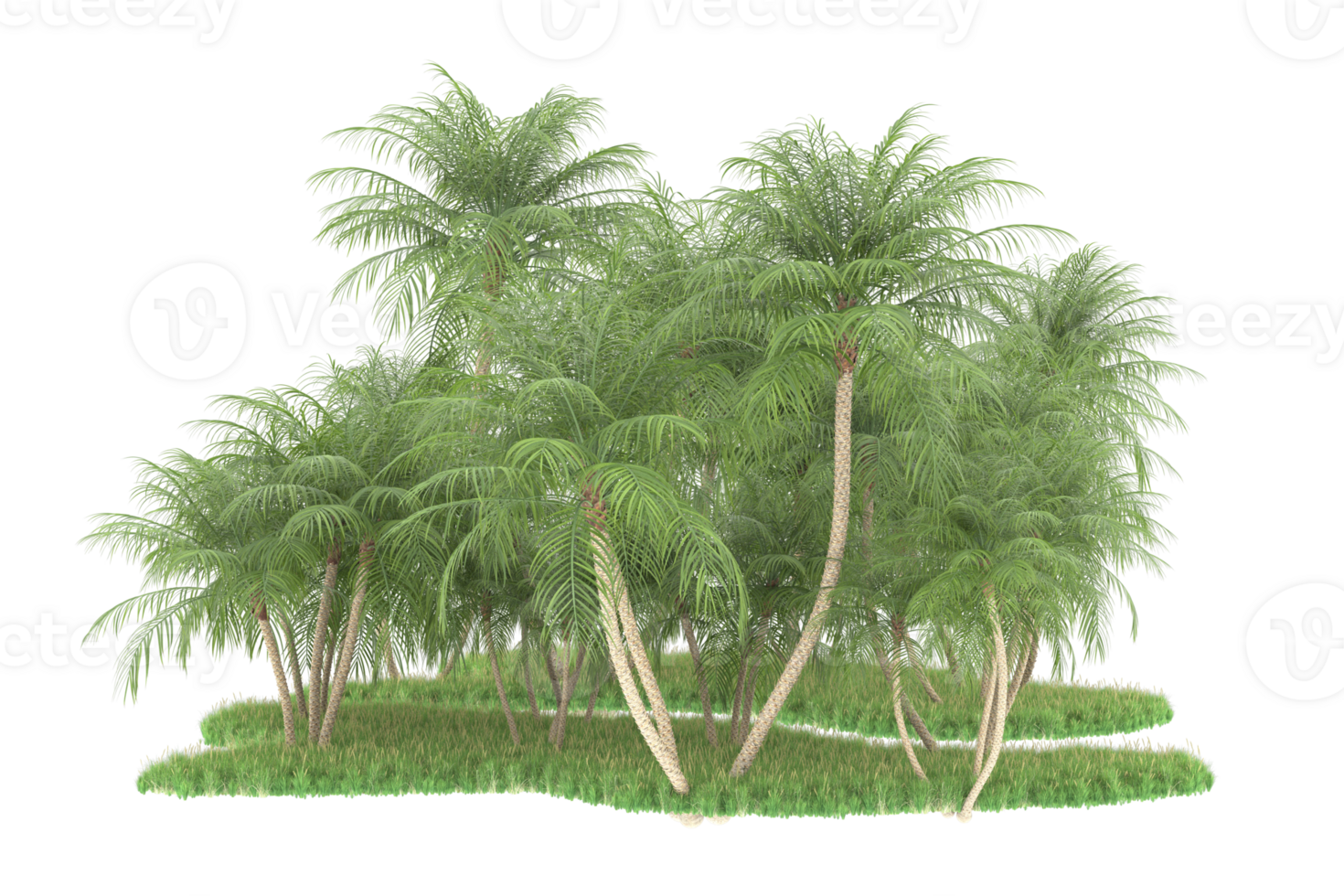 Realistic forest isolated on transparent background. 3d rendering - illustration png