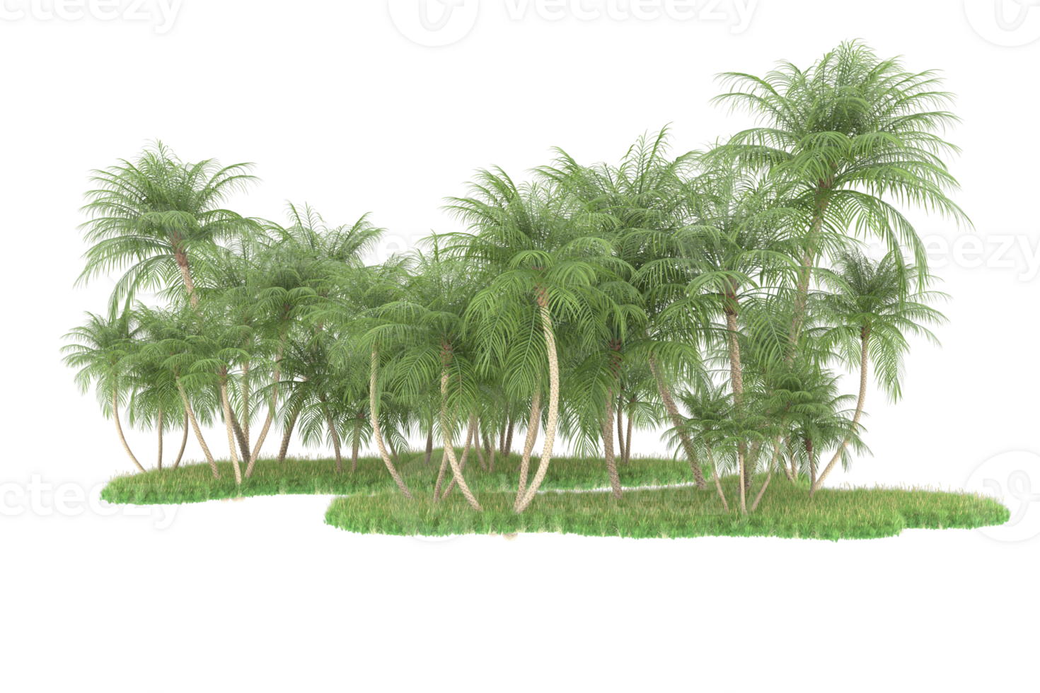 Realistic forest isolated on transparent background. 3d rendering - illustration png