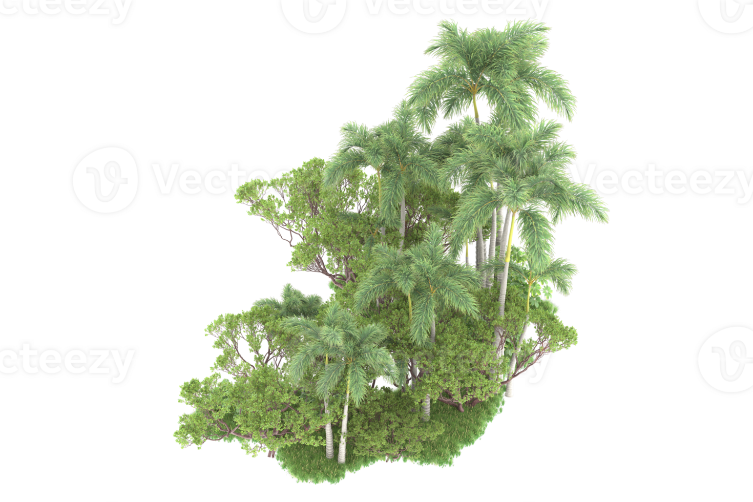 Realistic forest isolated on transparent background. 3d rendering - illustration png