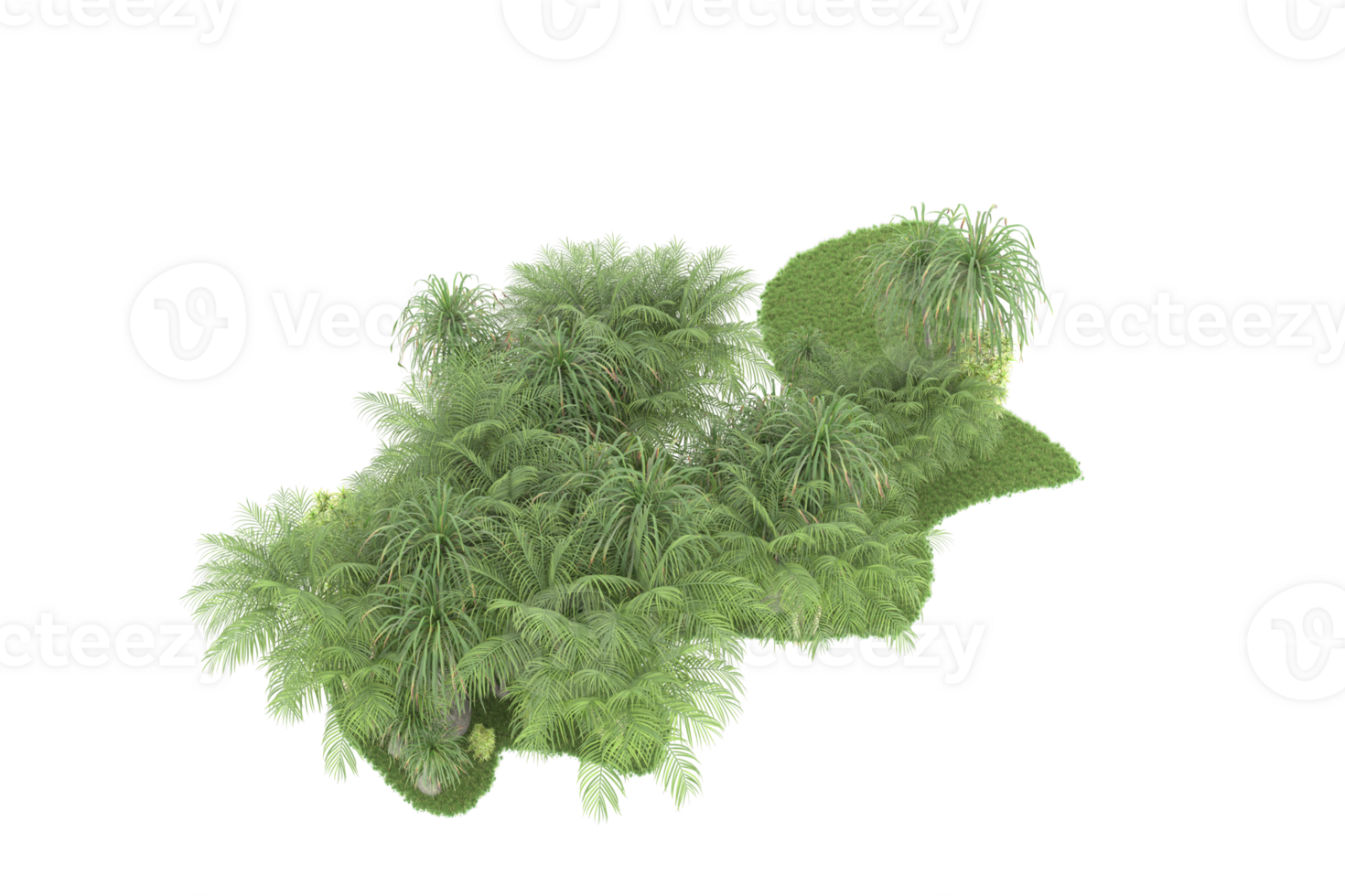 Realistic forest isolated on transparent background. 3d rendering - illustration png