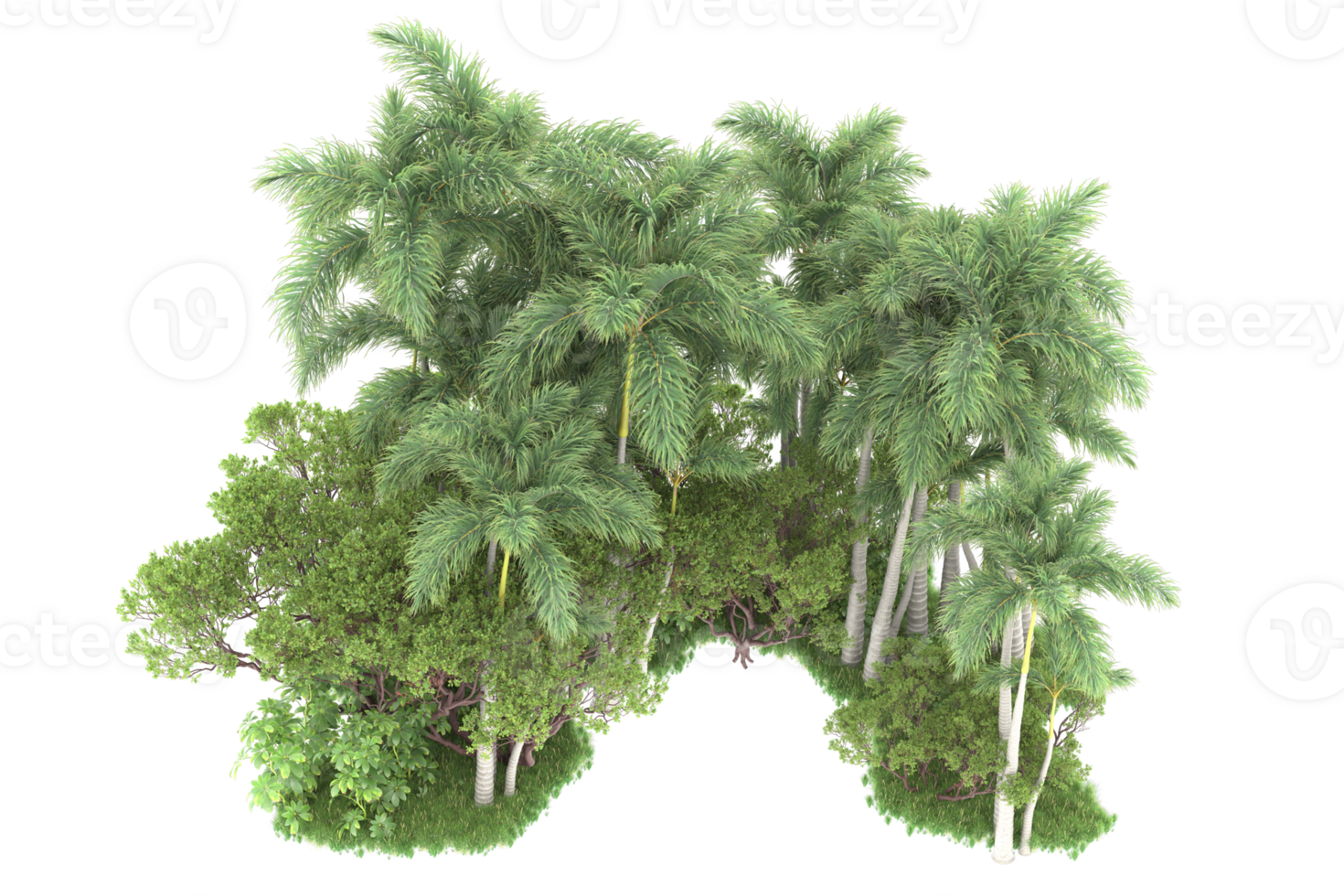 Realistic forest isolated on transparent background. 3d rendering - illustration png