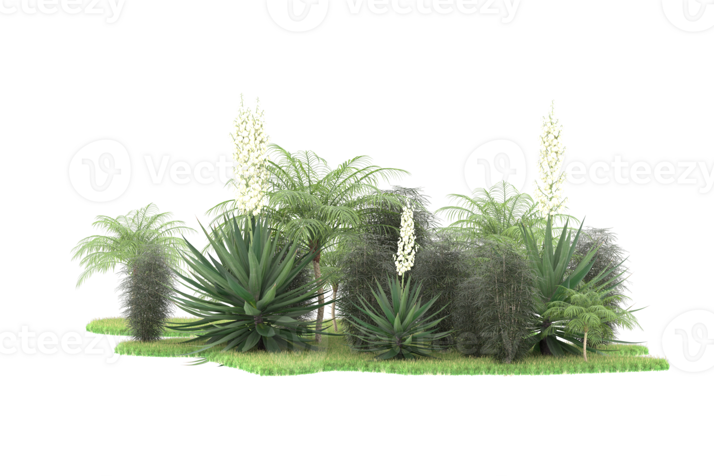 Realistic forest isolated on transparent background. 3d rendering - illustration png