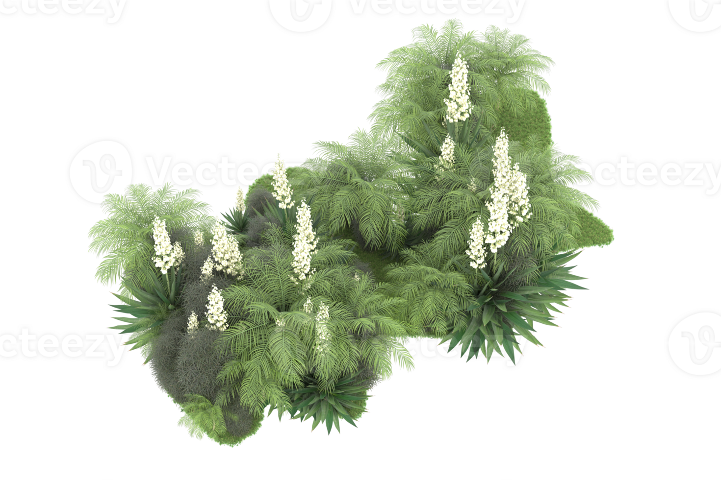 Realistic forest isolated on transparent background. 3d rendering - illustration png