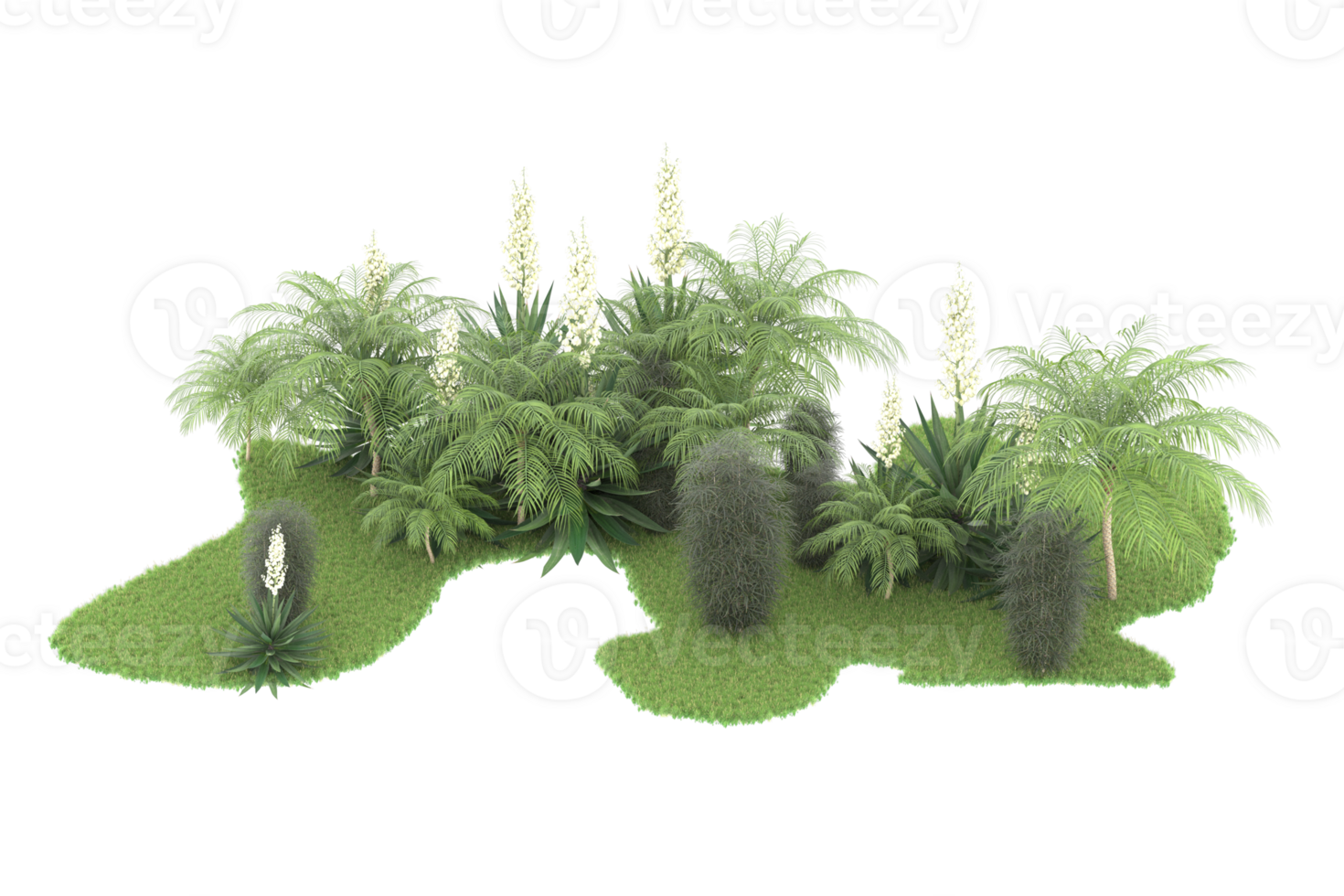 Realistic forest isolated on transparent background. 3d rendering - illustration png