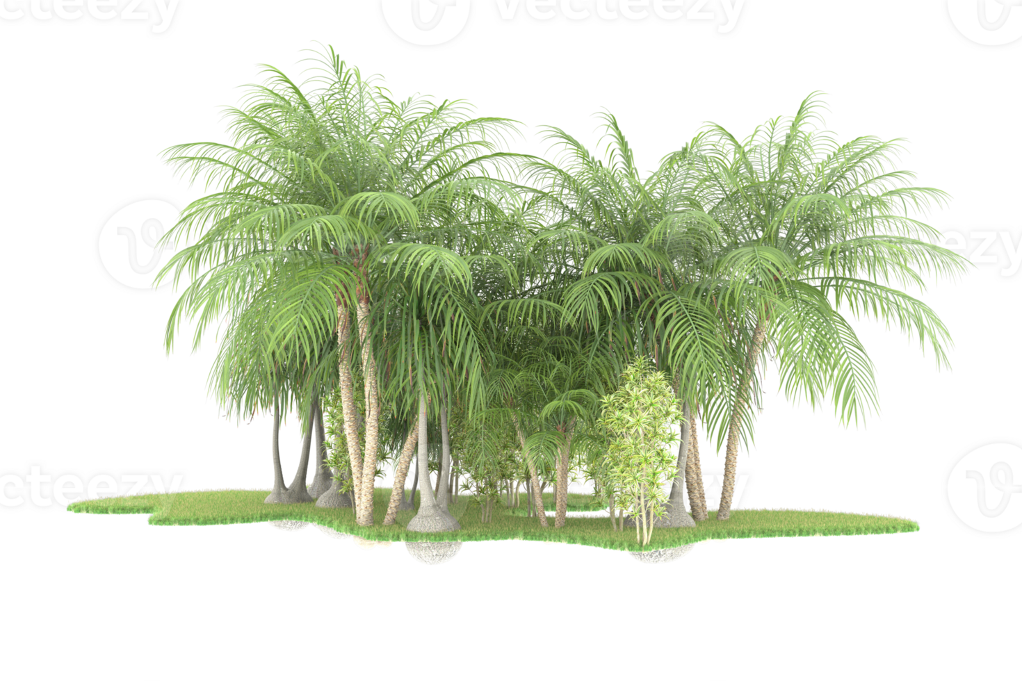 Realistic forest isolated on transparent background. 3d rendering - illustration png
