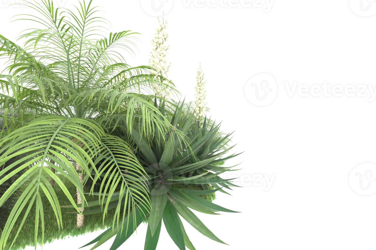 Realistic forest isolated on transparent background. 3d rendering - illustration png
