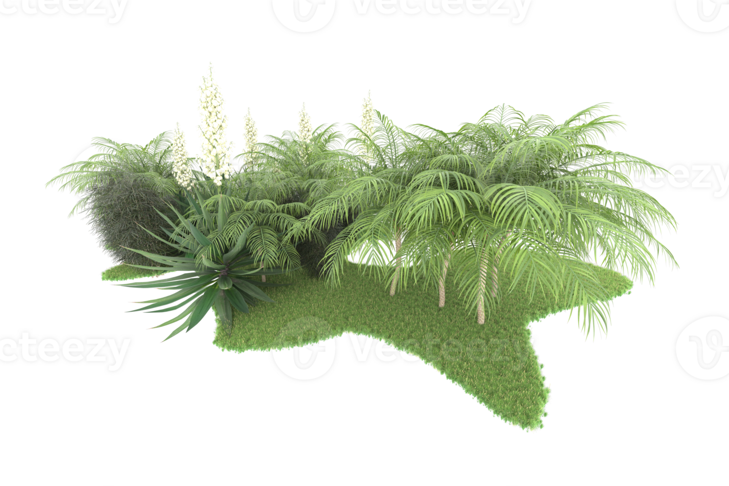 Realistic forest isolated on transparent background. 3d rendering - illustration png