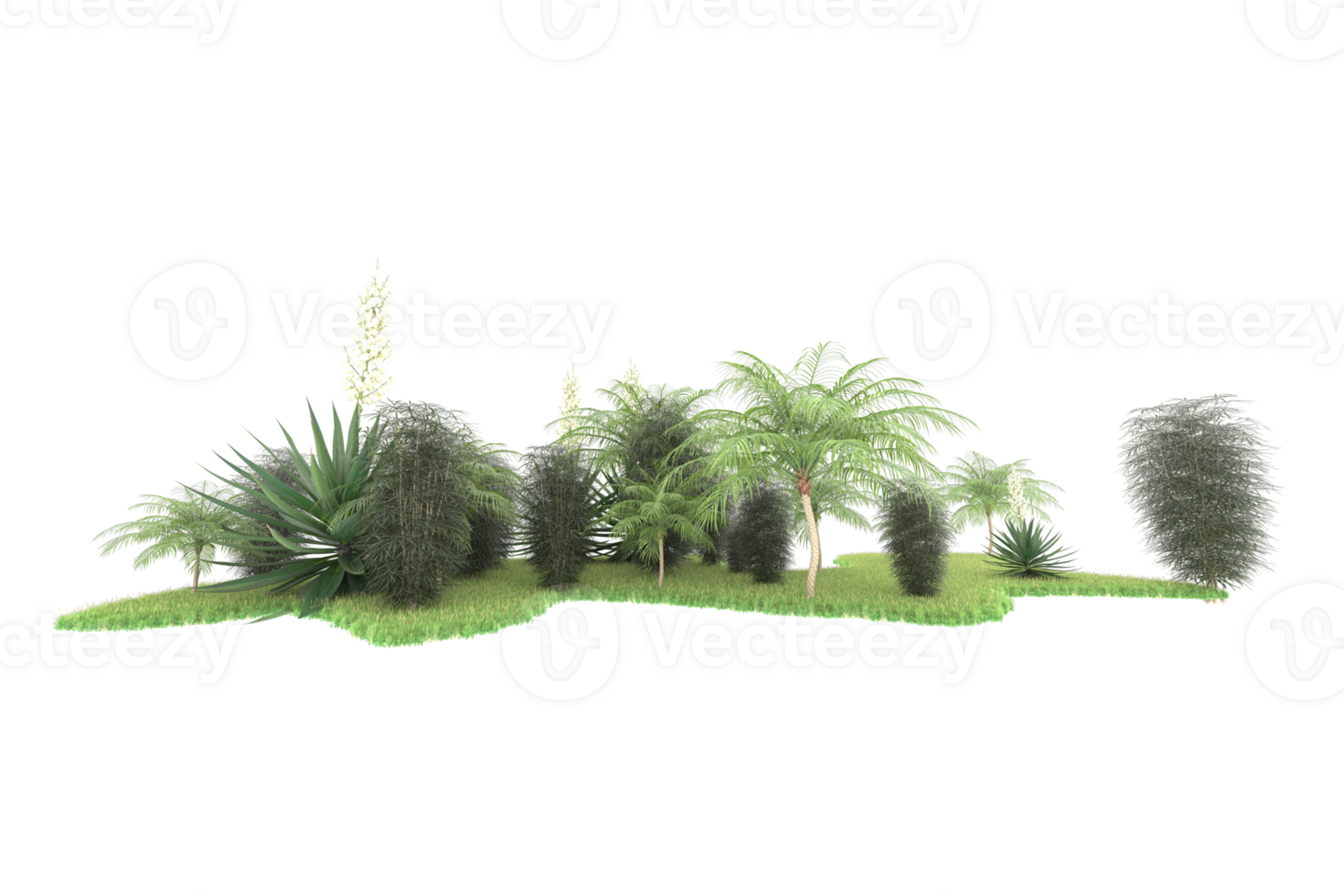 Realistic forest isolated on transparent background. 3d rendering - illustration png
