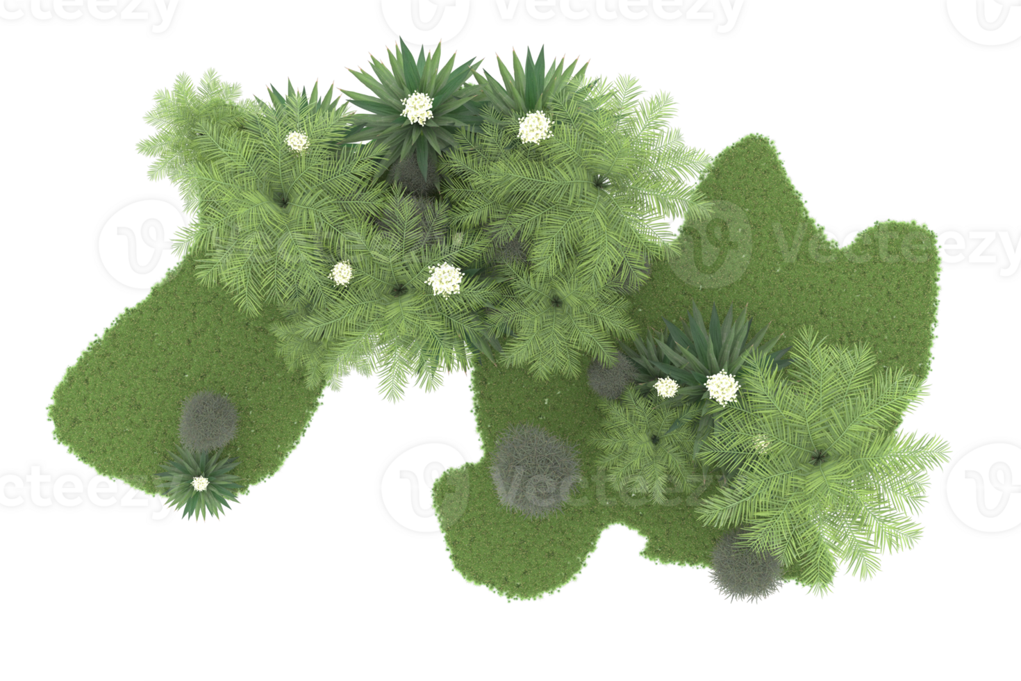 Realistic forest isolated on transparent background. 3d rendering - illustration png