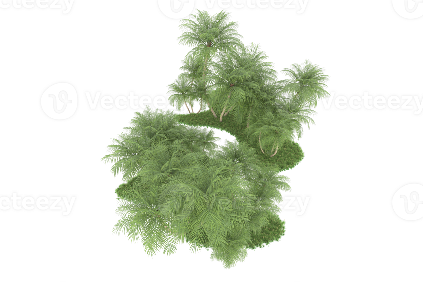 Realistic forest isolated on transparent background. 3d rendering - illustration png