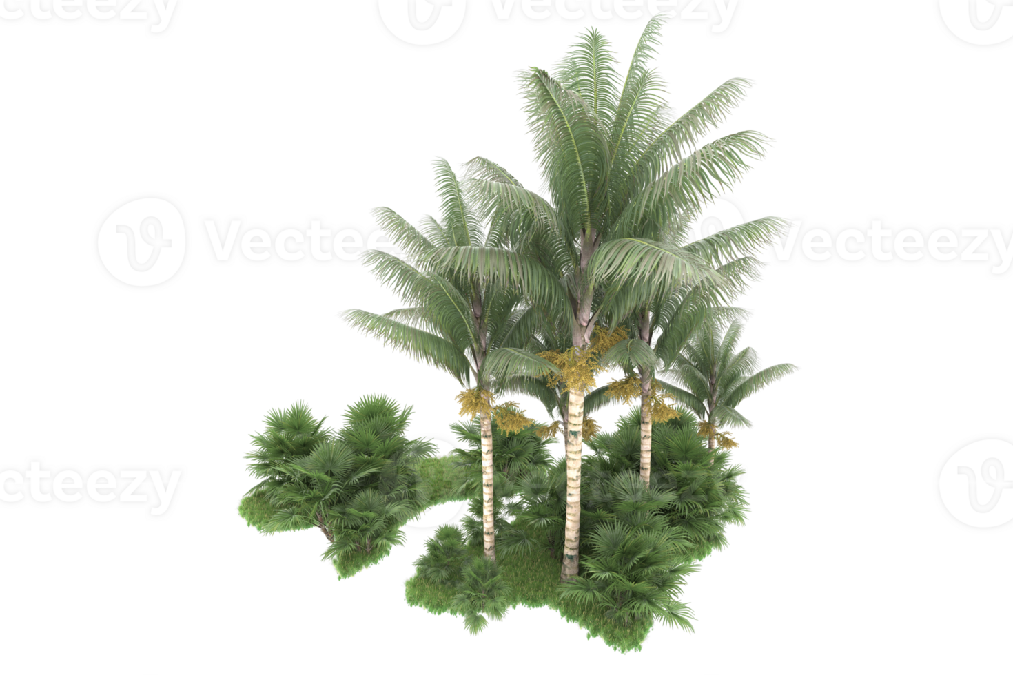 Realistic forest isolated on transparent background. 3d rendering - illustration png