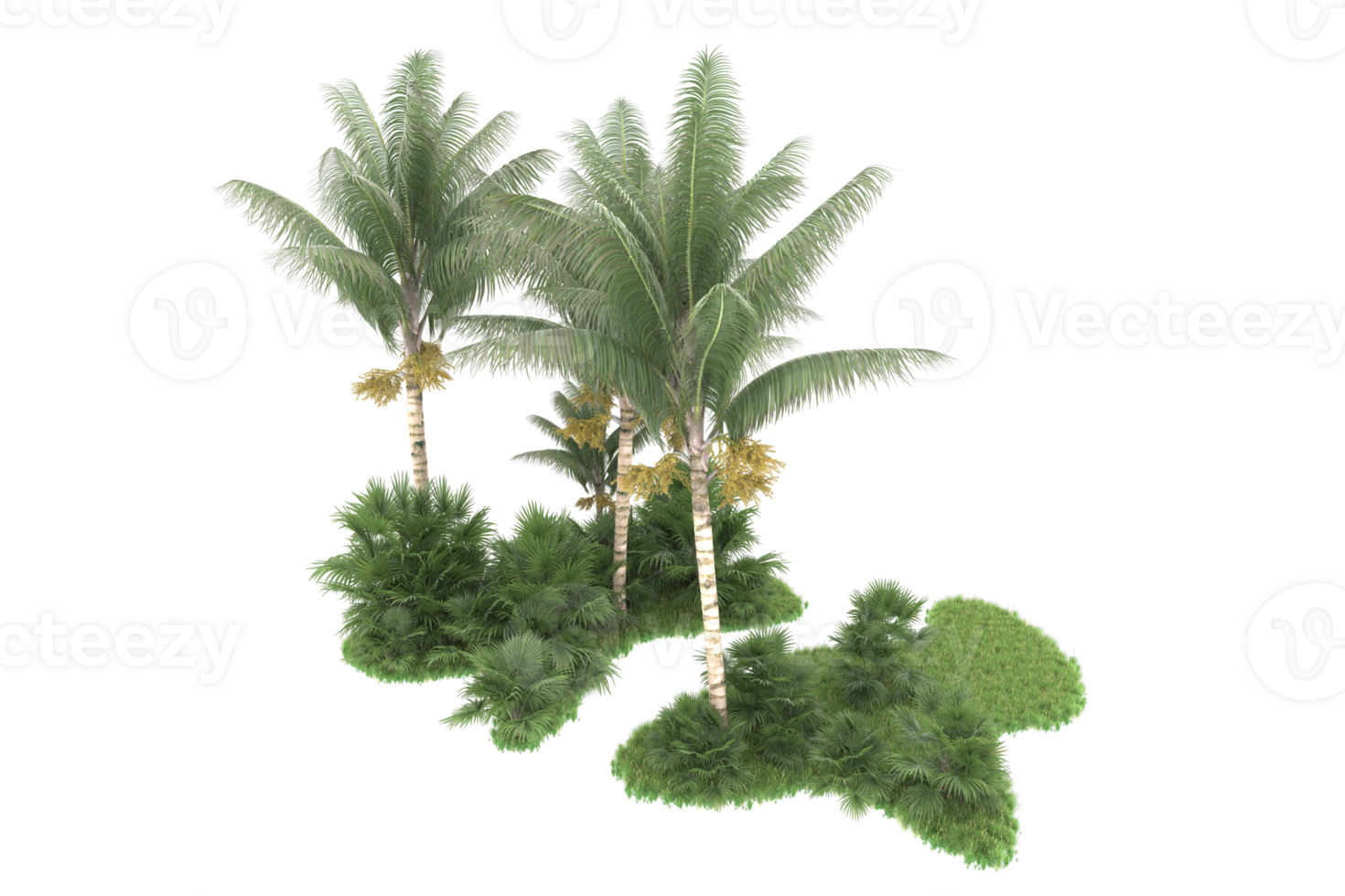 Realistic forest isolated on transparent background. 3d rendering - illustration png