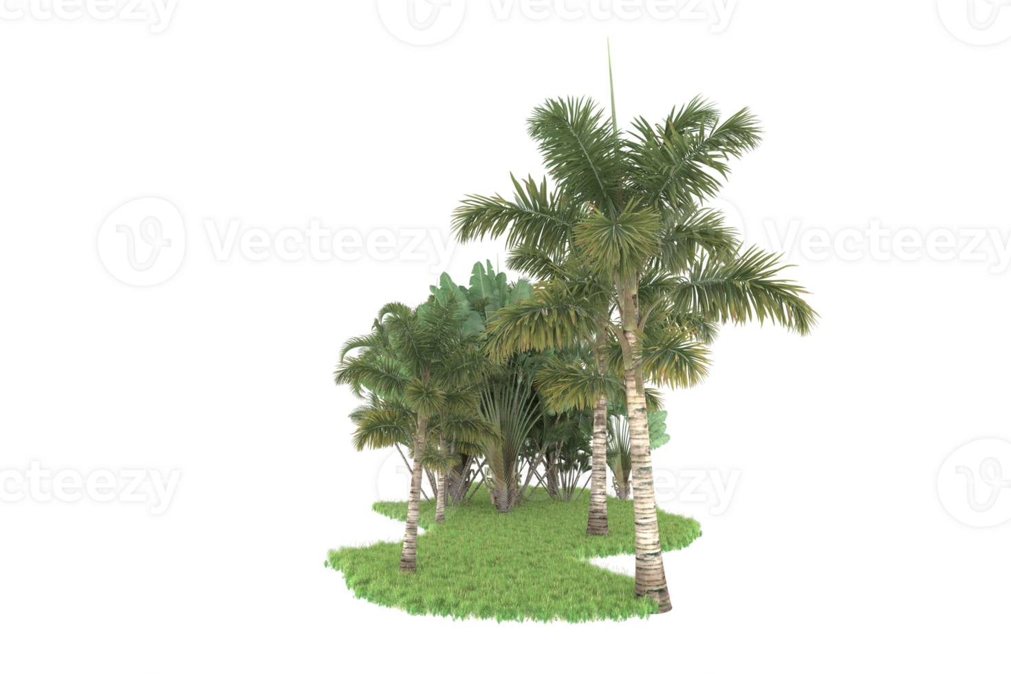 Realistic forest isolated on transparent background. 3d rendering - illustration png