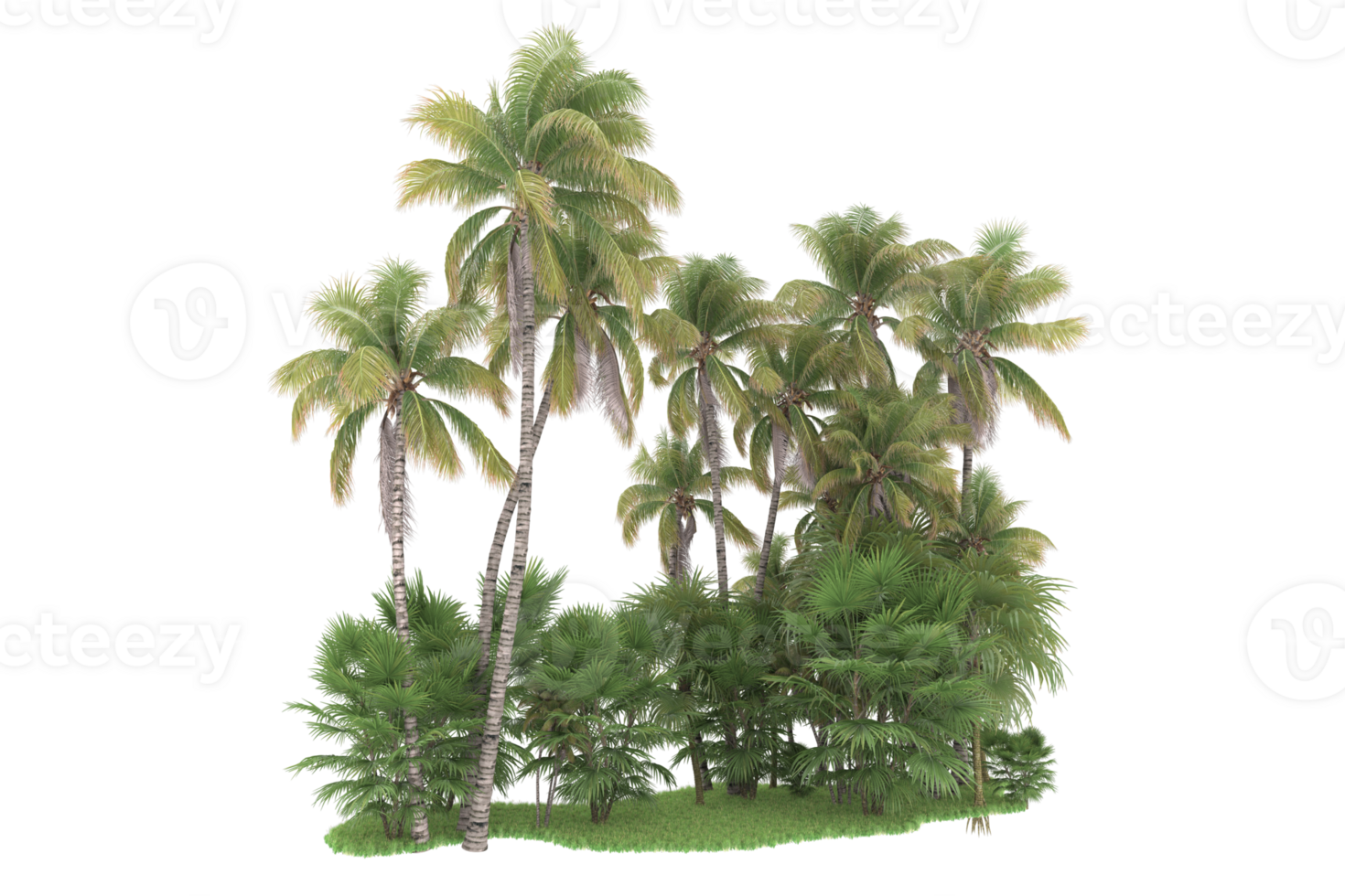 Realistic forest isolated on transparent background. 3d rendering - illustration png