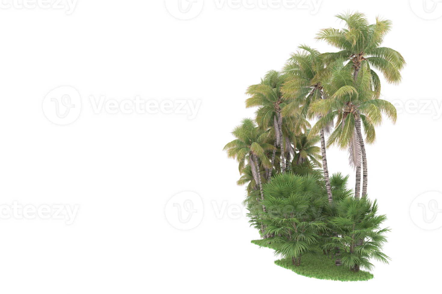 Realistic forest isolated on transparent background. 3d rendering - illustration png