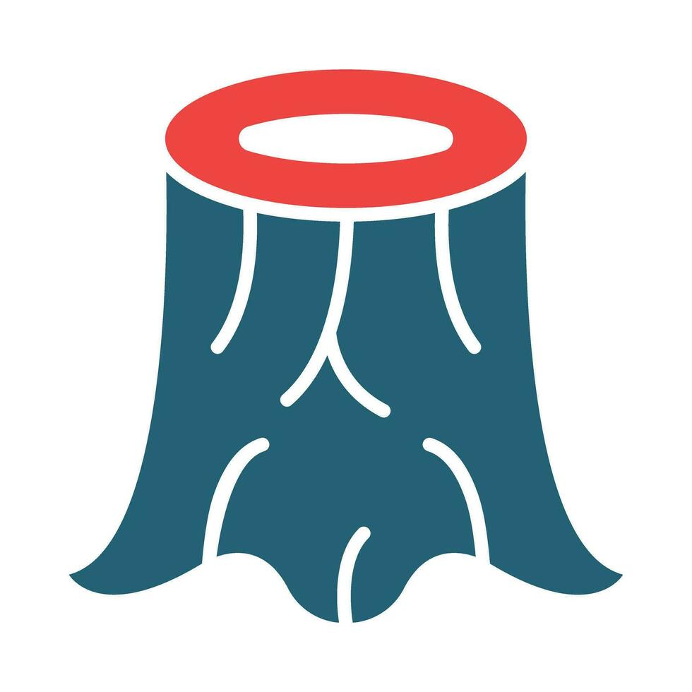 Stump Glyph Two Color Icon Design vector