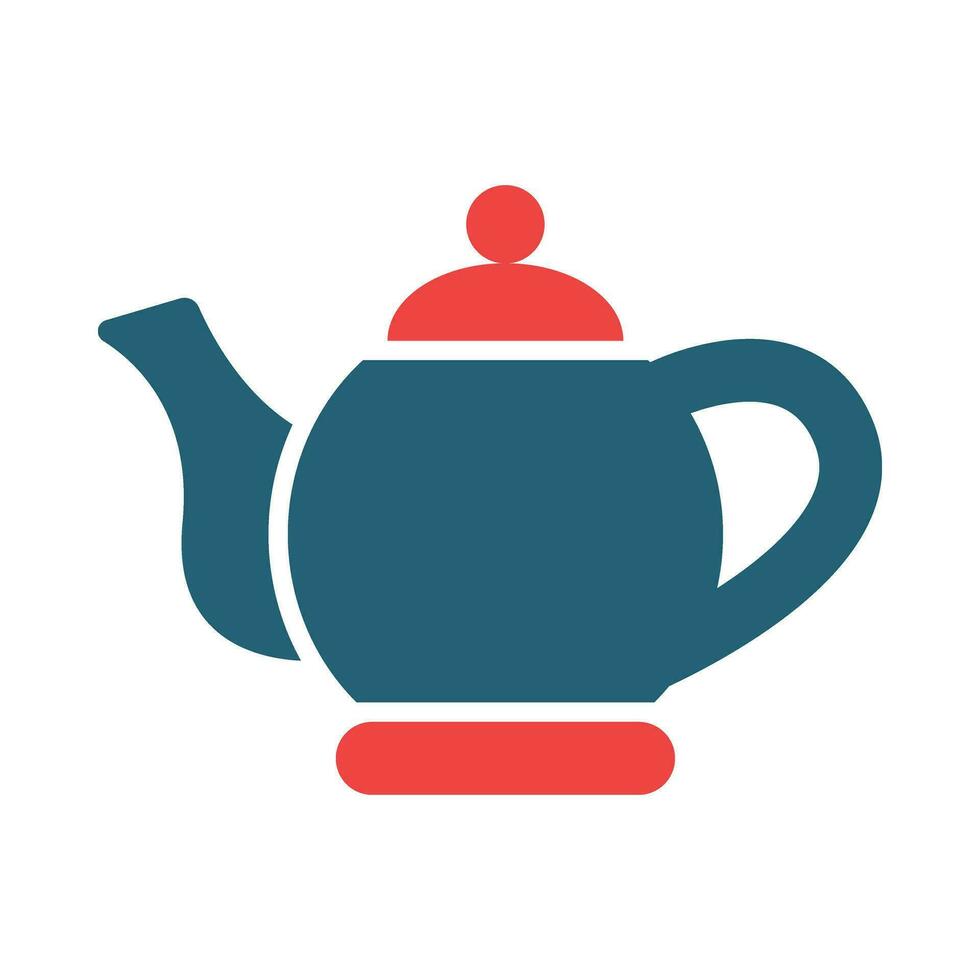 Teapot Glyph Two Color Icon Design vector