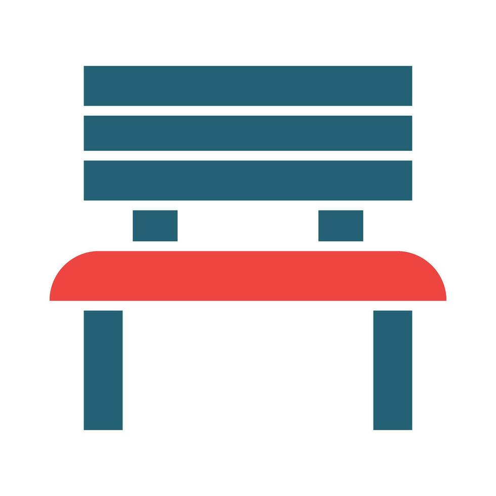 Bench Glyph Two Color Icon Design vector