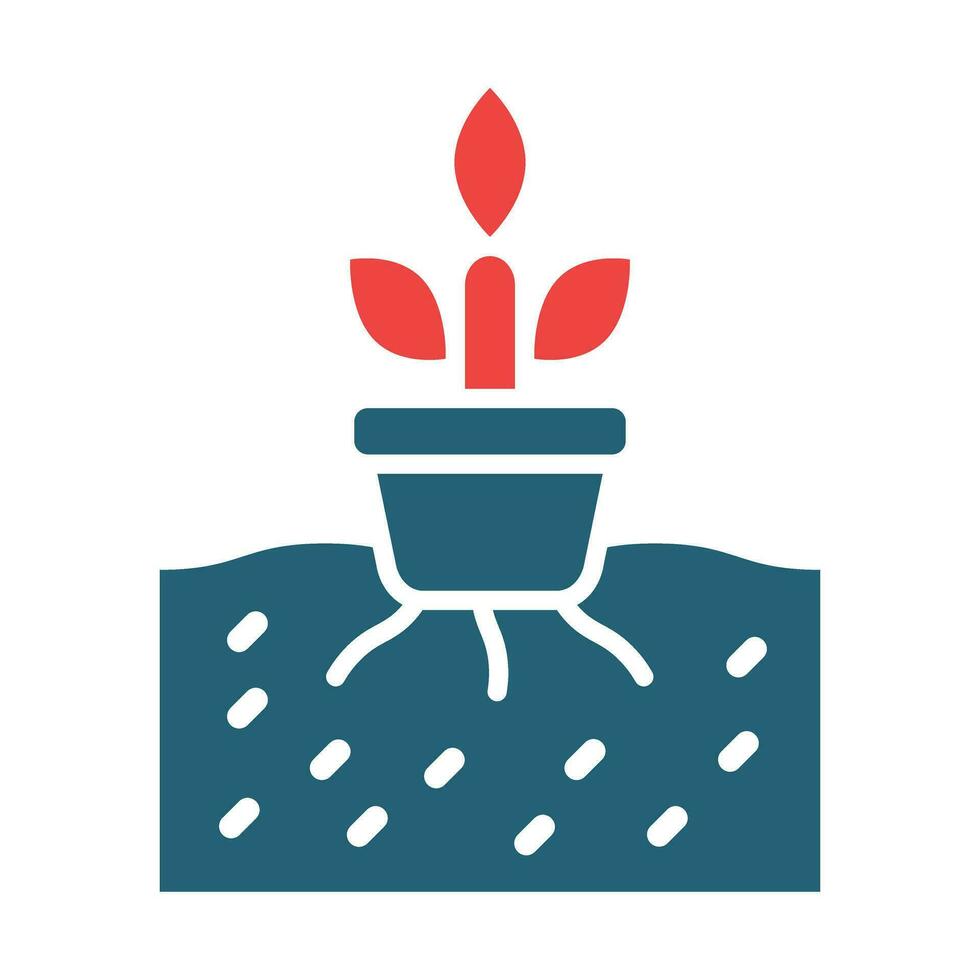 Hydroponics Glyph Two Color Icon Design vector
