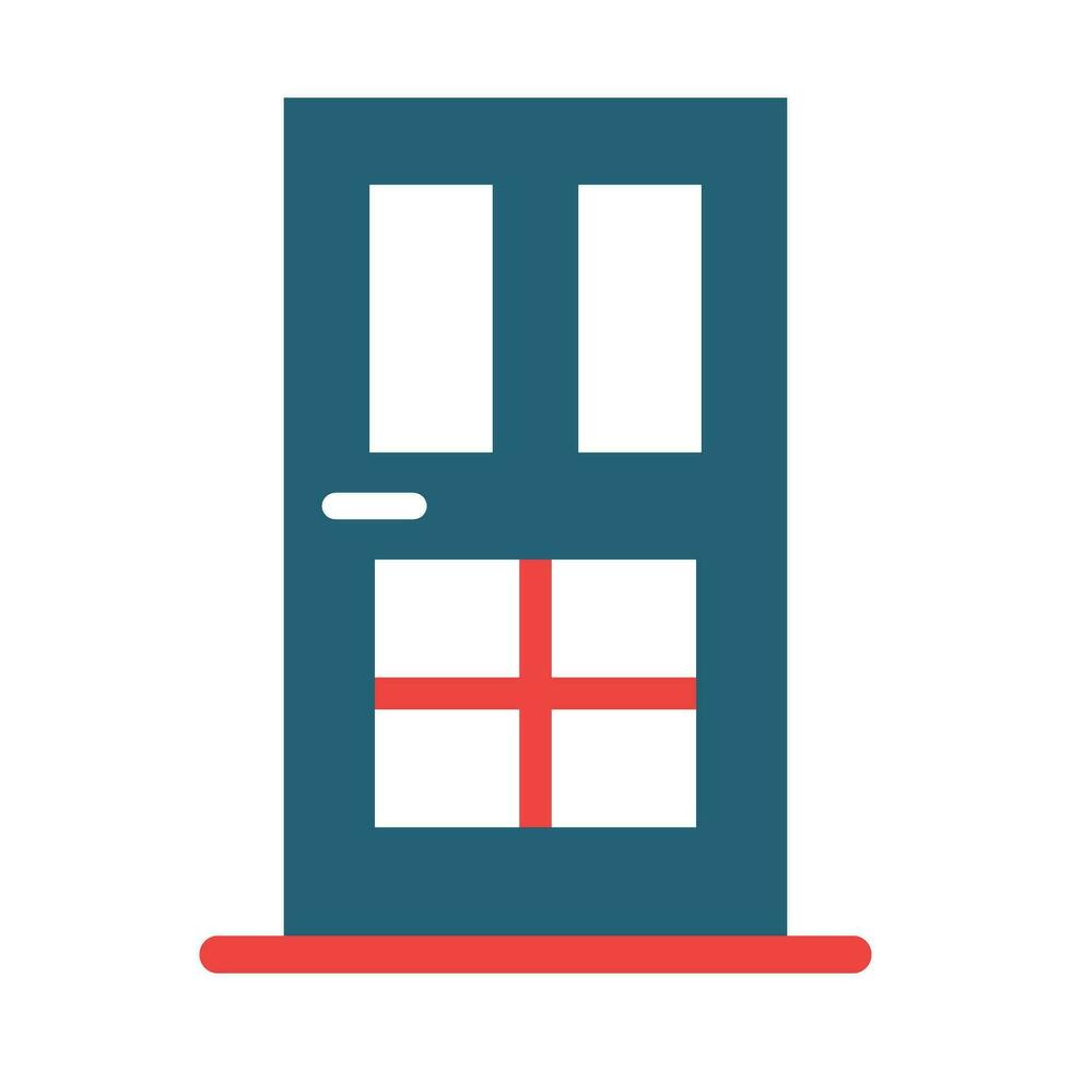Door Glyph Two Color Icon Design vector