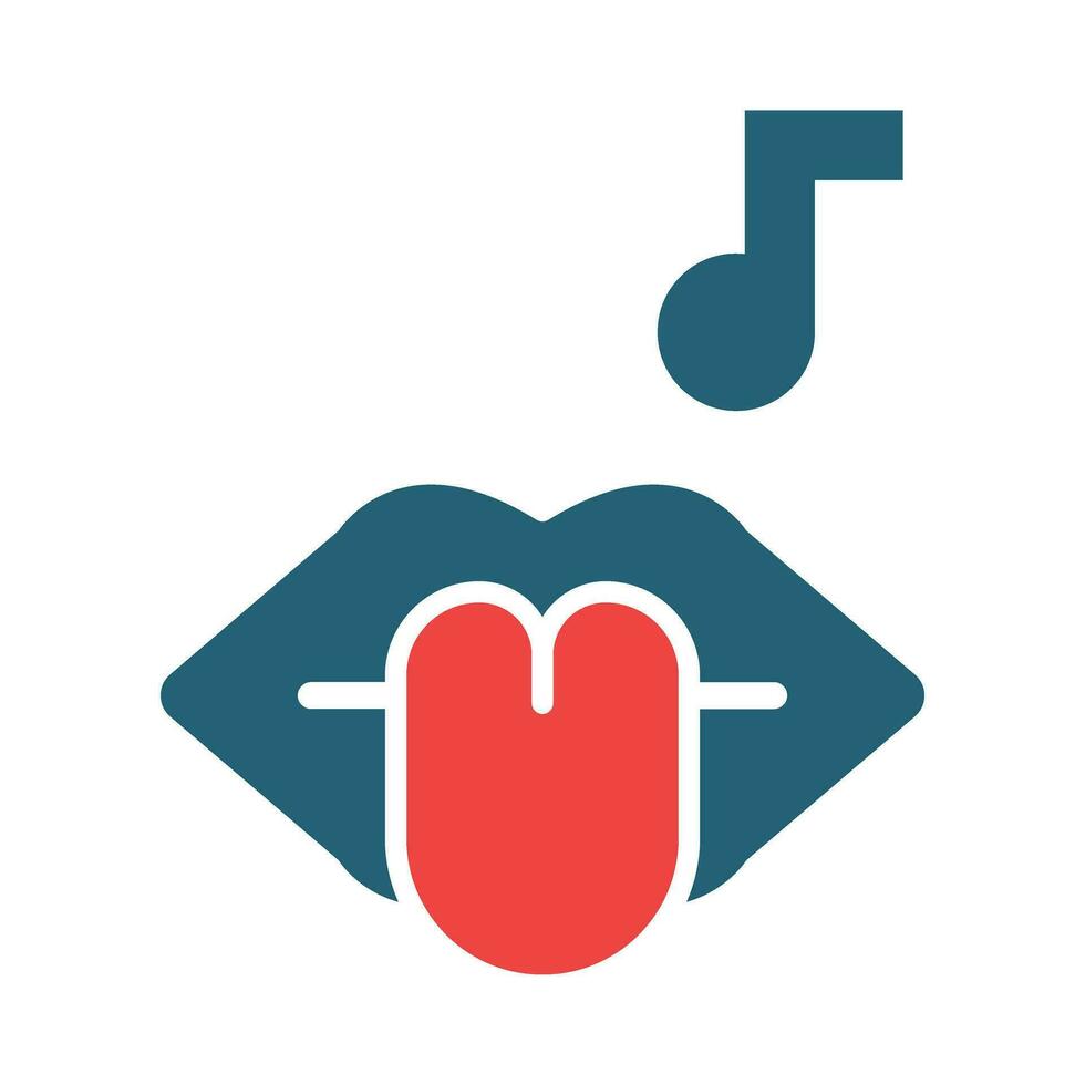 Lick Glyph Two Color Icon Design vector