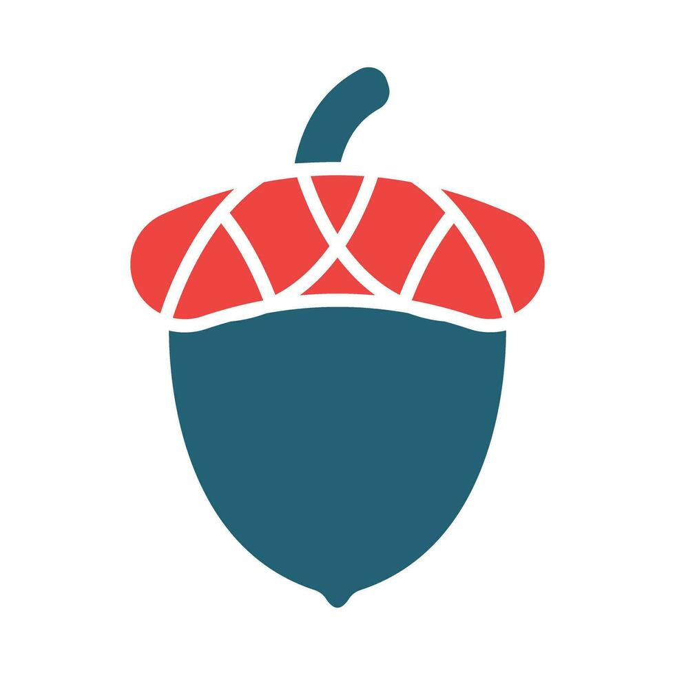 Acorn Glyph Two Color Icon Design vector