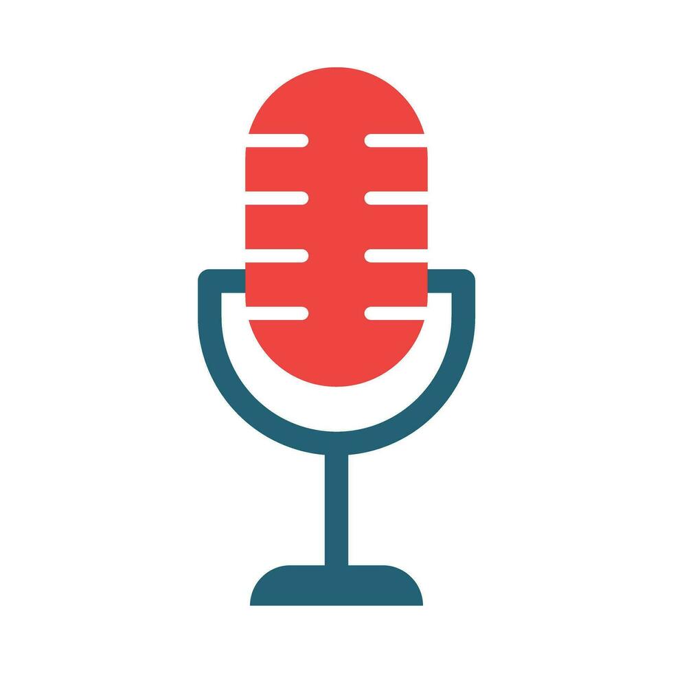 Mic Glyph Two Color Icon Design vector