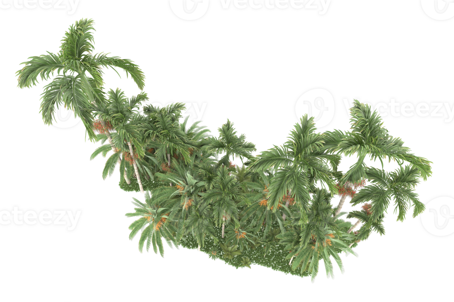 Realistic forest isolated on transparent background. 3d rendering - illustration png