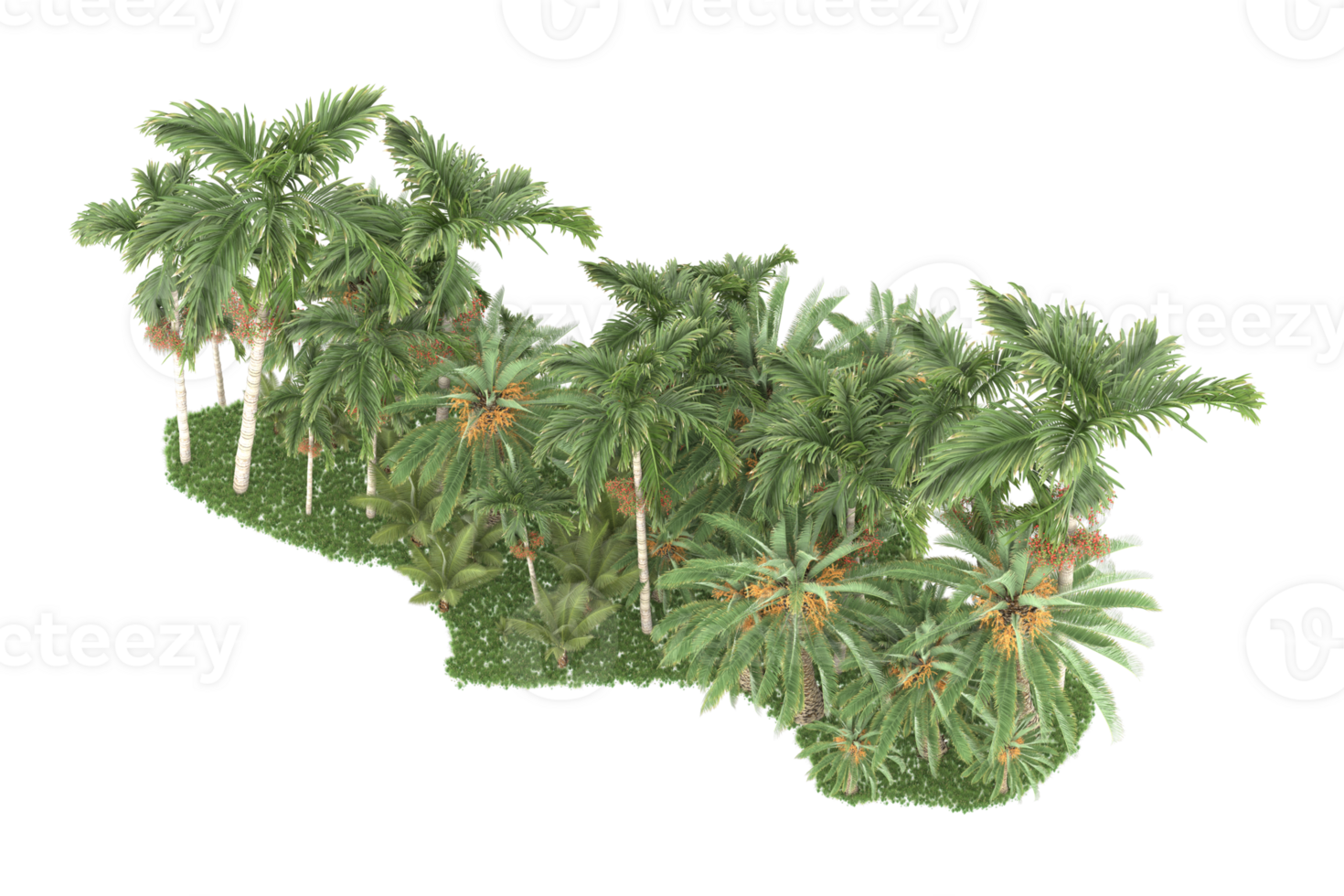 Realistic forest isolated on transparent background. 3d rendering - illustration png
