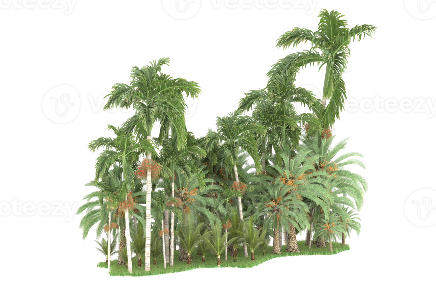 Realistic forest isolated on transparent background. 3d rendering - illustration png