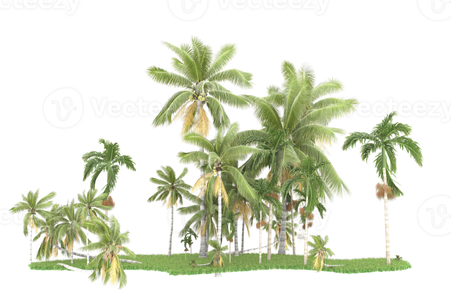 Realistic forest isolated on transparent background. 3d rendering - illustration png